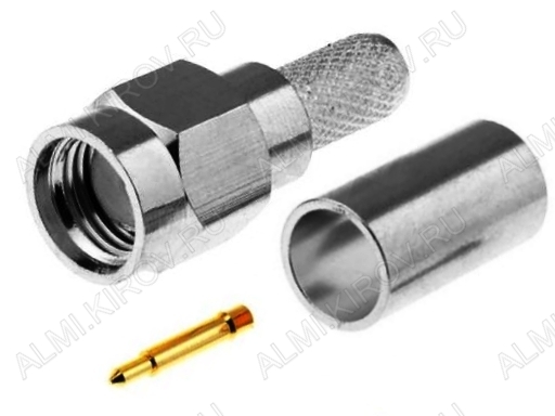 Купить Разъем SMA-C58P (421) Штекер на кабель RG-58 под обжим по цене ...