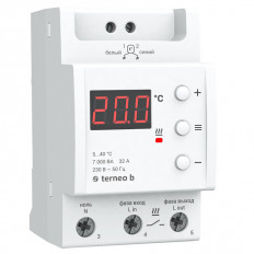 Терморегулятор Terneo B DS Electronics на DIN рейку; 5...+40°С, 32A(7кВт), Для теплого пола повышенной мощности. Устойчив к скачкам напряжения 220В