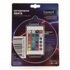 Лента светодиодная RGB 12V (комплект) GLS-5050-30-7.2-12-IP20-PRO-RGB-3-KIT (503621) General в комплекте: лента 3м IP20, SMD5050, 30 LED/м, 7.2Вт/м; RGB контроллер с пультом; блок питания 12V с вилкой