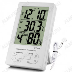 Термометр цифровой KT-905 Измерение наружной и внутренней температуры, внутренней влажности;