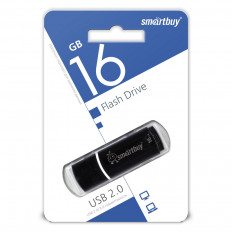 Карта Flash USB 16 Gb (Crown Black) SMART BUY с колпачком; USB 2.0