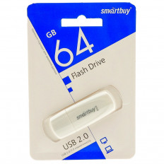 Карта Flash 64 Gb колп (Scout White) SMART BUY с колпачком; USB 2.0