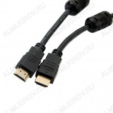 Шнур HDMI шт/HDMI шт 1.5м (с фильтрами) (5-813 1.5) PREMIER Plastic-Gold