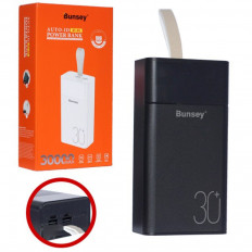 Аккумулятор внешний 30000mAh BY-40 чёрный, QC3.0, PD BUNSEY выход: USB, Type-C; вход: Micro-USB,Type-C; 2.1A