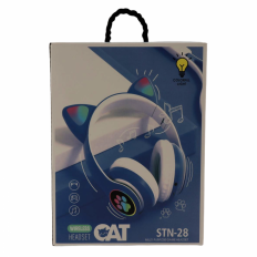 Наушники беспроводные STN-28 Cat, Синий, накладные с микрофоном, дизайн с кошачьими ушками