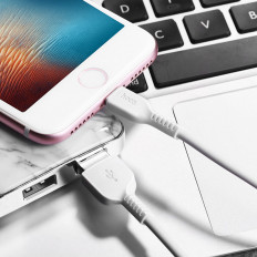 Кабель USB-Lightning, 1.0м, для зарядки и передачи данных, белый, (X13) HOCO 2.0A, ПВХ (PVC), ...