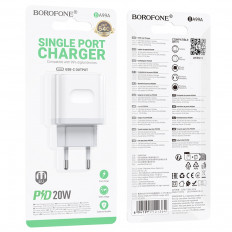 Сетевое зарядное устройство с выходом Type-C, PD20W, BA99A Breeze белый