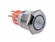 Кнопка с подсветкой зеленая, с фиксацией, 220V AC, IP67, MT67-F220G11 MEYERTEC