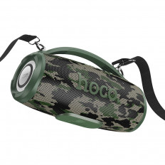 Колонка портативная HA4 mini Surpe outdoor, зеленый камуфляж HOCO Выходная мощность 2*15Вт; Bluetooth, USB, micro SD, AUX; Встроенный АКБ 3000mAh;