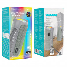 Колонка портативная BR21 Sports, серый BOROFONE Выходная мощность 2*5Вт; Bluetooth, USB, micro SD, AUX; Встроенный АКБ 1200mAh;