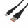 Кабель USB-Type-C, 1.0м, для зарядки и передачи данных, чёрный, (GP07T) GoPower 2.4A, силикон, быстрая зарядка