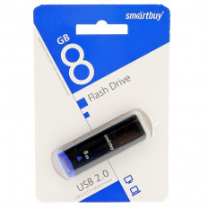 Карта Flash USB 8 Gb (Easy Black) SMART BUY с колпачком; USB 2.0