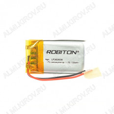 Аккумулятор LP302030-PCB-LD (3.7V; 130mAh) ROBITON Li-Pol; 3.0*20*30мм (цена за 1 аккумулят