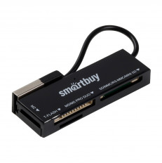 Card Reader SBR-717-K черный Smartbuy USB2.0; поддержка: microSD, MiniSD, SD, XD, MMC, MS, M2 универсальный