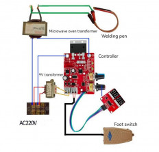 KIT Плата управления точечной сваркой NY-D01 100A Питание: 9...12VAC; комплект из платы и дисплея позволяет собрать аппарат точечной сварки