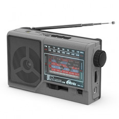 Радиоприемник RPR-151 Grey RITMIX УКВ 88,0-108.0МГц; разъем USB, microSD; Питание от аккумулятора/3xR6