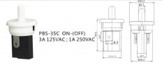 Кнопка PBS-35C ON-(OFF) без фиксации, для мебели и холодильников d=20.2mm; 1A/250VAC; 2pin