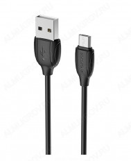 Кабель USB-microUSB, 1.0м, для зарядки и передачи данных, чёрный, (BX19 Benefit) BOROFONE 2.4A, ПВХ (PVC), ...