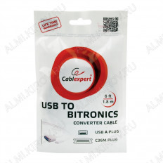 Шнур USB A шт/LPT CENS-36M гн 1.8м (CUM-360) CABLEXPERT для подключения принтеров и др. устройств с LPT-интерфейсом к USB-порту компьютера; (Windows 95/98/2000)