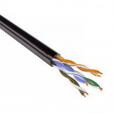 Кабель витая пара UTP cat5E (4 пары) OUTDOOR МЕДНАЯ Cu Premium (UTP 4x2x0,51 5e Out/Cu) неэкранирова SKYNET Черный; Cu4*2*0,51; 24AWG; PE5,0 (305м в бухте)