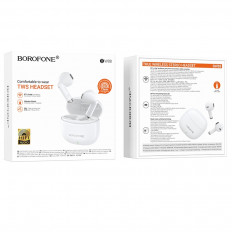 Наушники беспроводные TWS BW88 Deep rhyme, , вкладыши,белые BOROFONE