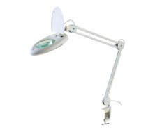 Лупа настольная (5x) d=125mm с LED-подсветкой, с крышкой ZD-140A S-LINE Увеличение: 5х; Диаметр линзы: 125mm; LED-подсветка (220V); на струбцине