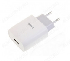 Сетевое зарядное устройство с выходом USB, 2.1А, белое, C72A; HOCO Uвх=100-240VAC; Uвых=DC5V/2.1A