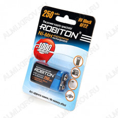 Аккумулятор 6F22/F8 250mAh ROBITON 9V;NiMh;блистер 1/25 (цена за 1 аккумулятор)