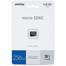 Карта MicroSDXC 256Gb (Class 10) UHS-I Smartbuy USB 2.0