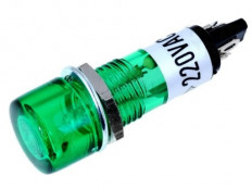 Лампа индикаторная 220V 10mm зеленый RWE-202 (N-804-G)