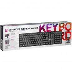 Клавиатура Element HB-520 Black DEFENDER проводная, USB; длина кабеля 1.5 м