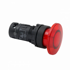 Кнопка грибовидная красная с подсветкой , O40 мм , 1NC , 24V AC/DC , IP54 , пластик, MTB7-EW44621 MEYERTEC