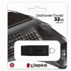 Карта Flash USB 32 Gb (DT Exodia) черный KINGSTON с колпачком; USB 3.2/2.0