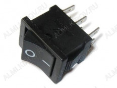 Сетевой выключатель RWB-209 ON-ON черный с фиксацией 19,5*13,2mm; 6A/250V; 6 pin