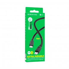 Кабель Type-C-Type-C, 1.0м, для зарядки и передачи данных, чёрный, (BX81) BOROFONE 3.0A, ПВХ (PVC), быстрая зарядка(PD 60W)