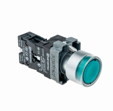 Кнопка с подсветкой, зеленая, 220V AC/DC, 1NO, MTB2-BW3363 MEYERTEC