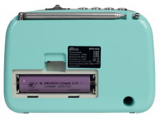 Радиоприемник RPR-033 AZURE RITMIX УКВ 88,0-108.0МГц; Bluetooth; USB, AUX; Питание от аккумулятора 18650(в комплекте. Зарядка через шнур USB
