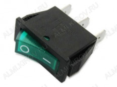 Сетевой выключатель RWB-403 (SC-791) ON-OFF зеленый с фиксацией с подсветкой 28,0*10,2mm; 15A/250V; 3 pin