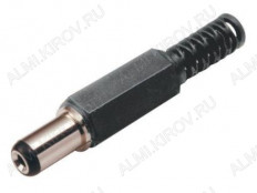 Разъем DJK-11A L=9.5мм короткий (1006) Штекер на кабель, 5.5х2.1мм