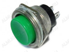 Кнопка PBS-26B (RWD-306) OFF-(ON) зеленая, без фиксации d=16mm; 1A/250VAC; 2pin