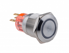 Кнопка с подсветкой красная, с фиксацией, 220V AC, IP67, MT67-F220R11 MEYERTEC