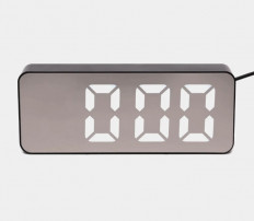 Часы DS-3821L настольные зеркальные (черный корпус)