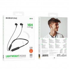Наушники беспроводные BE70 Light, внутриканальные,с микрофоном, спортивные, черные