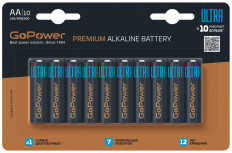 Элемент питания LR6/AA/316 ULTRA GoPower 1.5В;щелочные; блистер 10/100/800 (цена за 1 эл. питания)