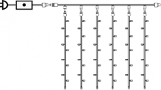 Гирлянда св. ул. "Занавес-ПВХ" 3.0х2.0м. белый, (w.03.6W.400.F+) Winner Light герметичный колпачок IP54, LED-400 белый провод