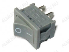 Сетевой выключатель RWB-201 (KCD1-101) ON-OFF серый с фиксацией 19,2*13,0mm; 6A/250V; 2 pin