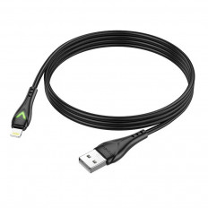 Кабель USB-Lightning, 1.0м, для зарядки и передачи данных, чёрный, (BX65) BOROFONE 2.4A, силикон, индикатор