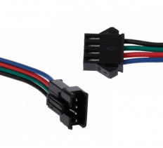Коннектор адресной LED-ленты (DMX) 3-pin "мама-папа" No name для открытых адресных лент; провод с 2 коннекторами типа "папа-мама"; упрощает подключение ленты к контроллеру