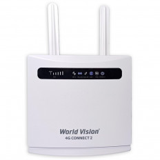Wi-Fi Маршрутизатор 4G CONNECT 2 с 4G-модемом WORLD VISION Слот для SIM, встроенный 3G/4G-модем, 2 антенны 4G, 2 разъема SMA для внешних антенн, 2 встроенные антенны Wi-Fi , 4 разъема RJ-45