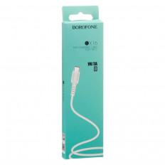 Кабель USB-Type-C, 1.0м, для зарядки и передачи данных, белый, (BX16) BOROFONE 2.0A, ПВХ (PVC), ...